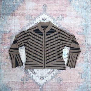 NWT Multiples transparent stripe zip-up jacket